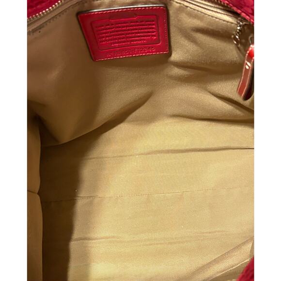 Coach Red Signature Gallery Tote Handbag Excellent Condition - Picture 4 of 13